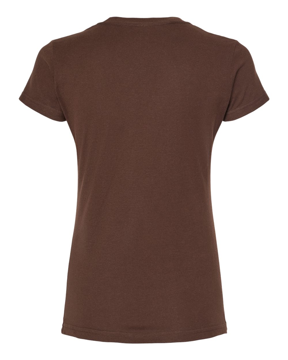 Rear View of Brown Women's Fine Jersey Slim Fit T-Shirt - 213