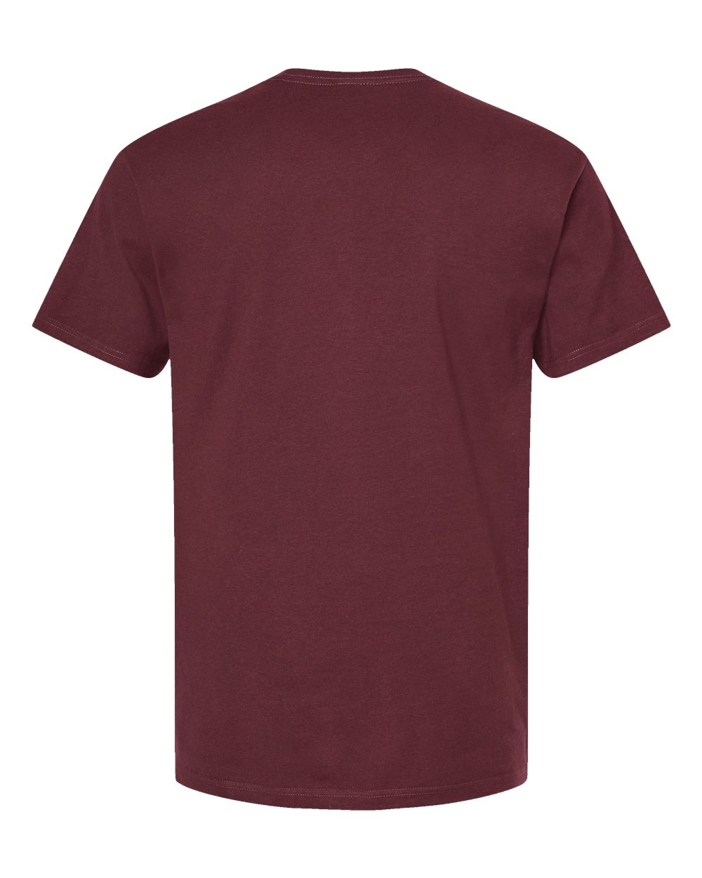 Rear View of Burgundy Heavyweight Jersey T-Shirt - 290