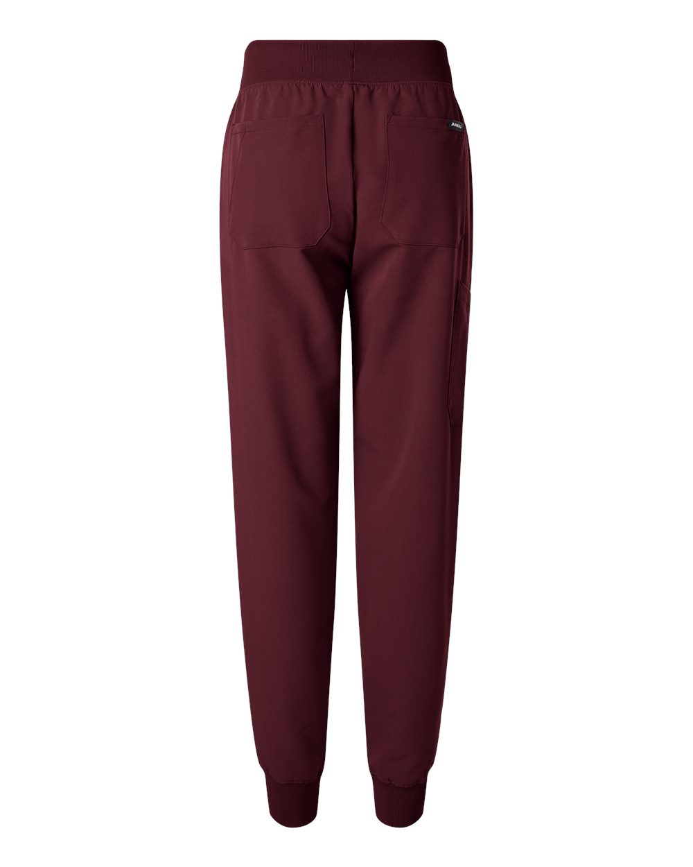 Rear View of Burgundy Women's Silex Knit-Waist Scrub Joggers - W20003