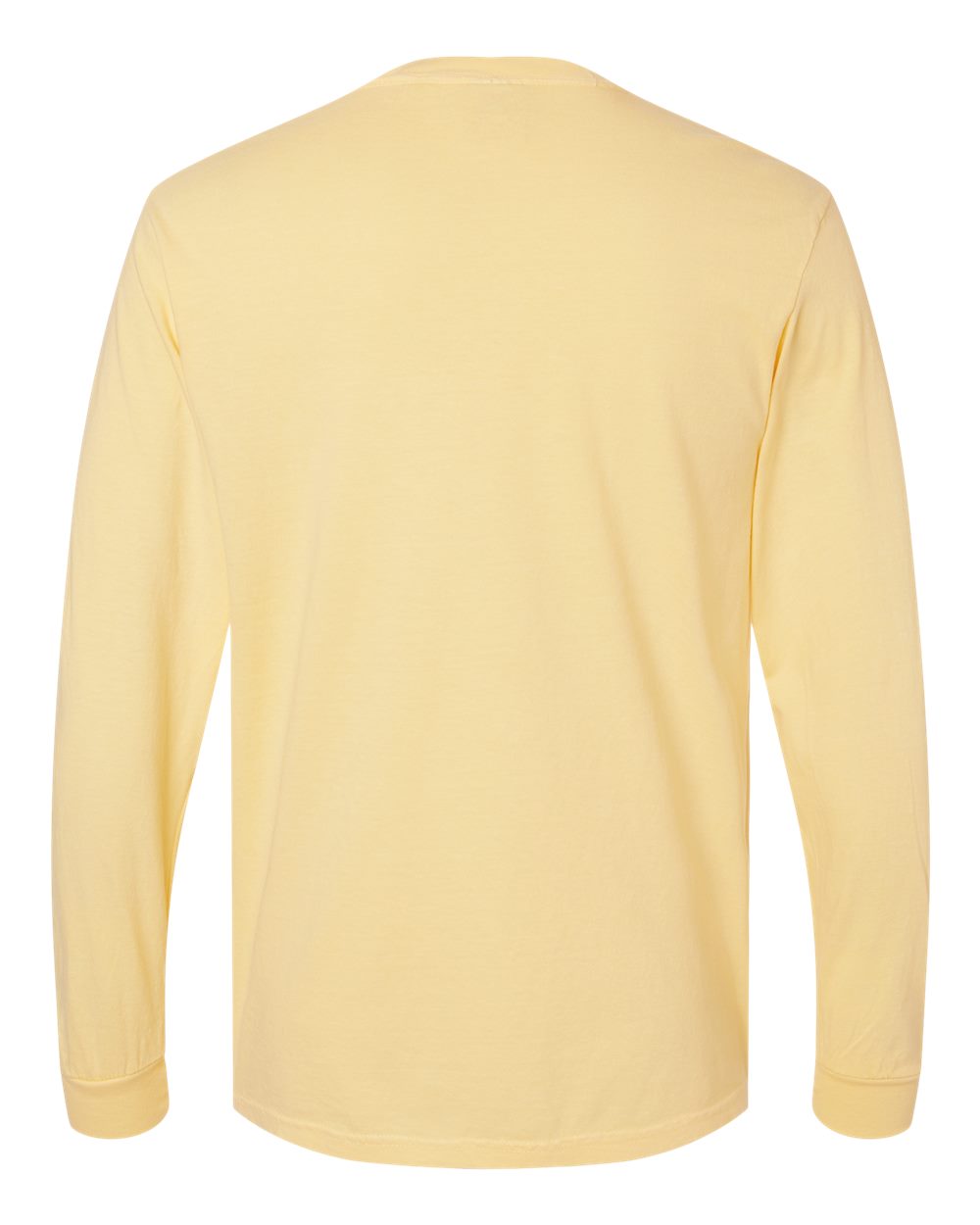 Rear View of Butter Garment-Dyed Heavyweight Long Sleeve Pocket T-Shirt - 4410