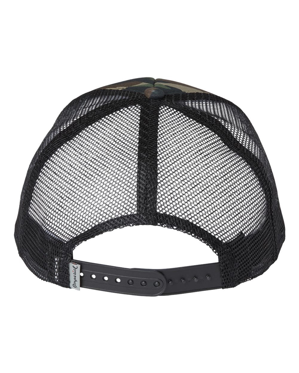 Rear View of Camo/ Black North Country Trucker Cap - 1287