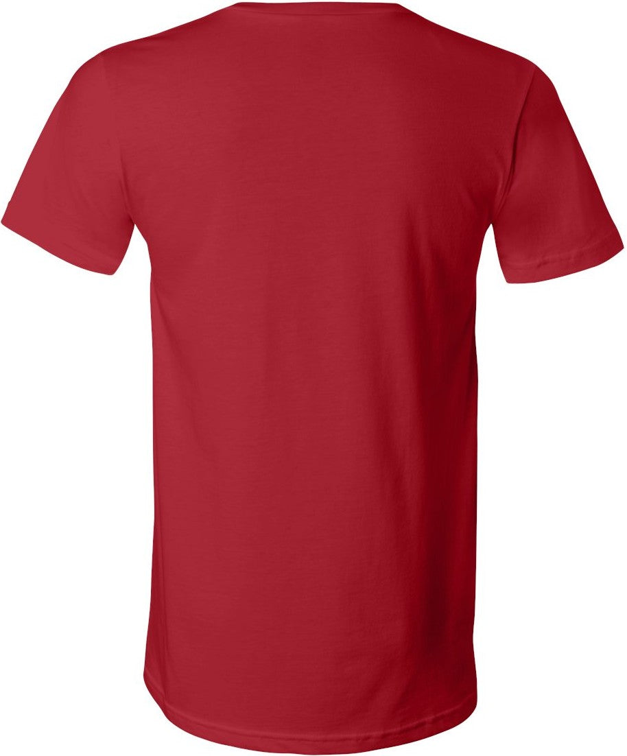 Rear View of Canvas Red Jersey V-Neck Tee - 3005