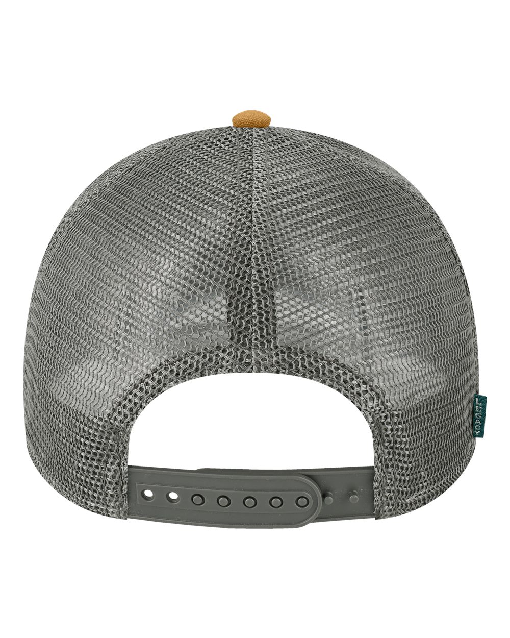 Rear View of Caramel/ Dark Grey Lo-Pro Snapback Trucker Cap - LPS