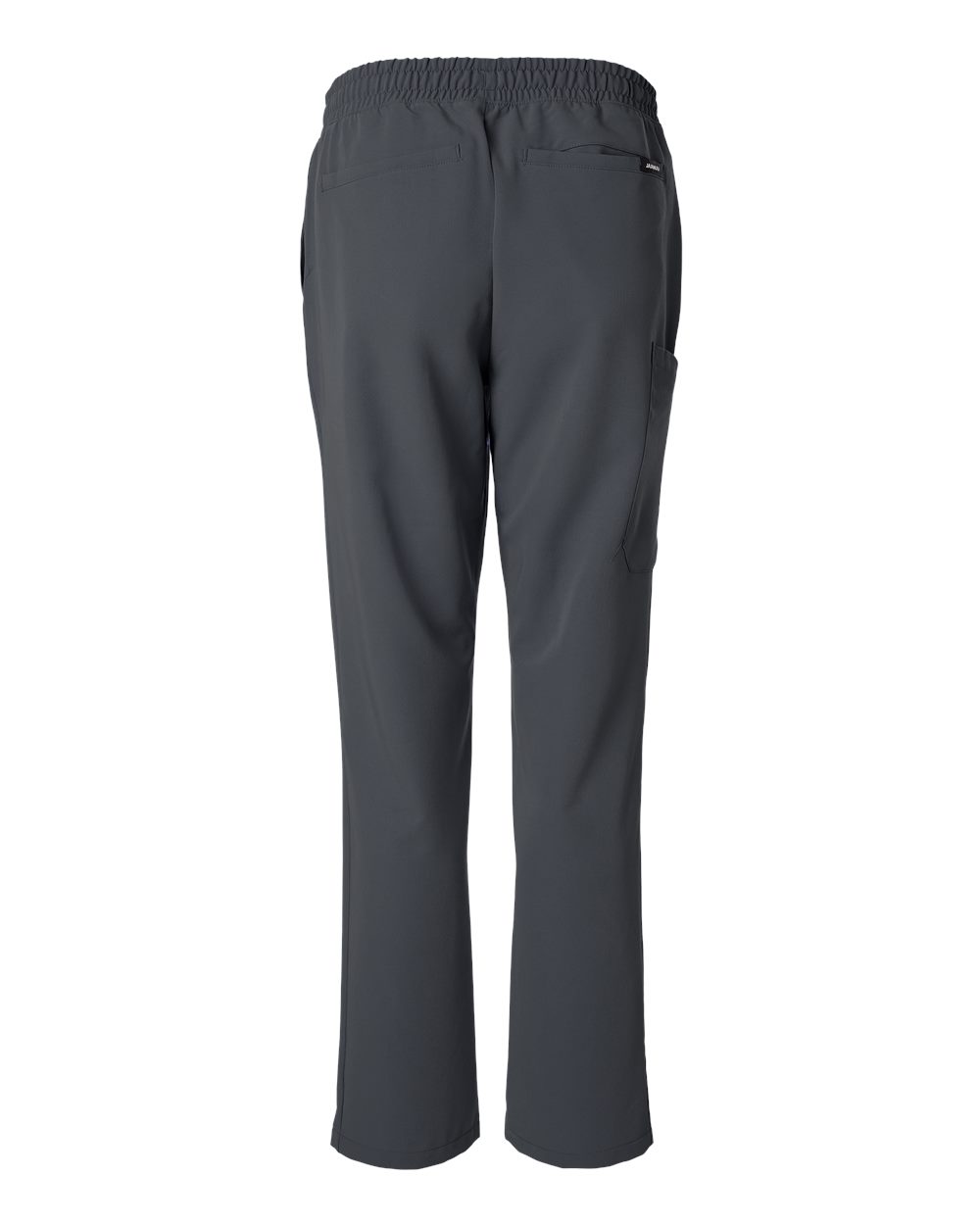 Rear View of Carbon Grey Rhodes Everyday Straight-Leg Scrub Pants - M20001