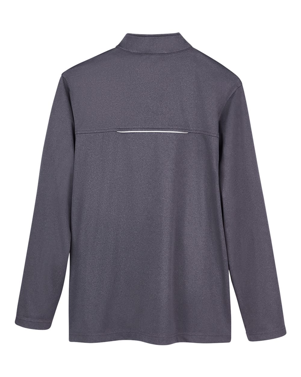 Rear View of Carbon Heather Men's Techno Lite Three-Layer Knit Tech-Shell - CE708