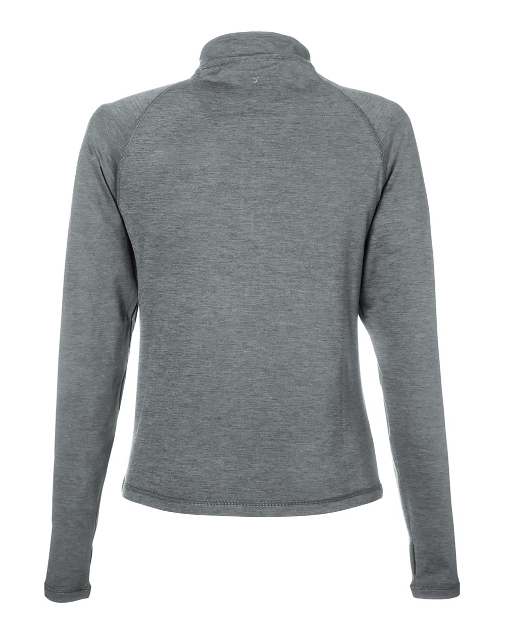 Rear View of Carbon Marble Women's Marbled Jersey Fairway Quarter-Zip Pullover - PDP8023