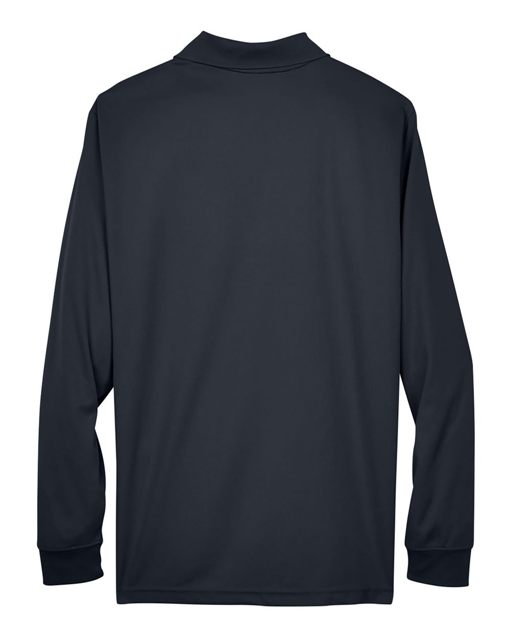 Rear View of Carbon Men's Tall Pinnacle Performance Long Sleeve Piqué Polo - 88192T
