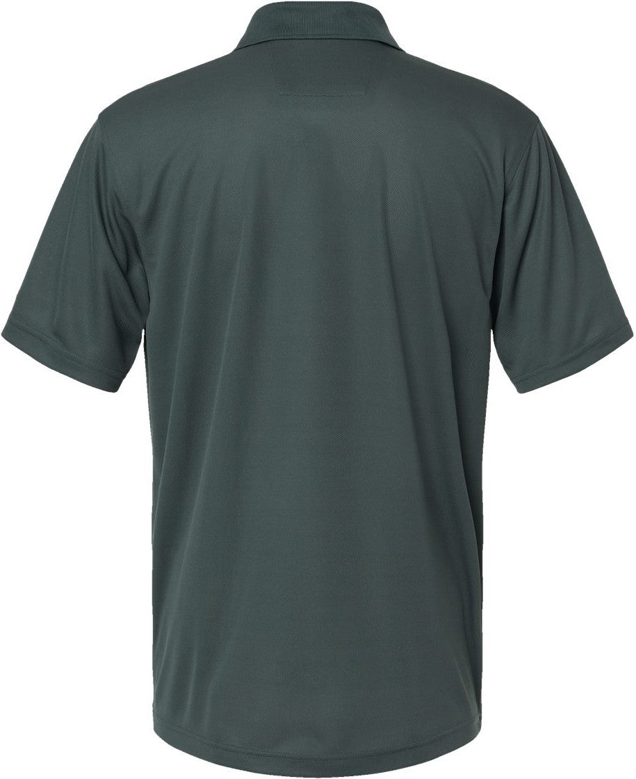 Front View of Carbon Saratoga Performance Mini Mesh Polo - 100