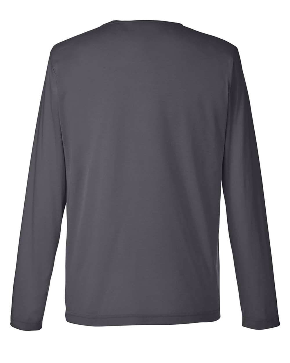 Rear View of Carbon Unisex Fusion ChromaSoft™ Performance Long Sleeve T-Shirt - CE111L
