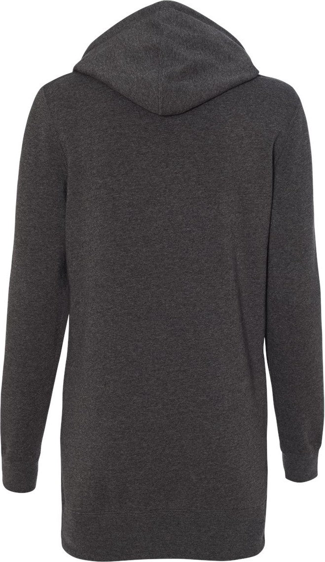 Rear View of Carbon Women’s Special Blend Hooded Sweatshirt Dress - PRM65DRS