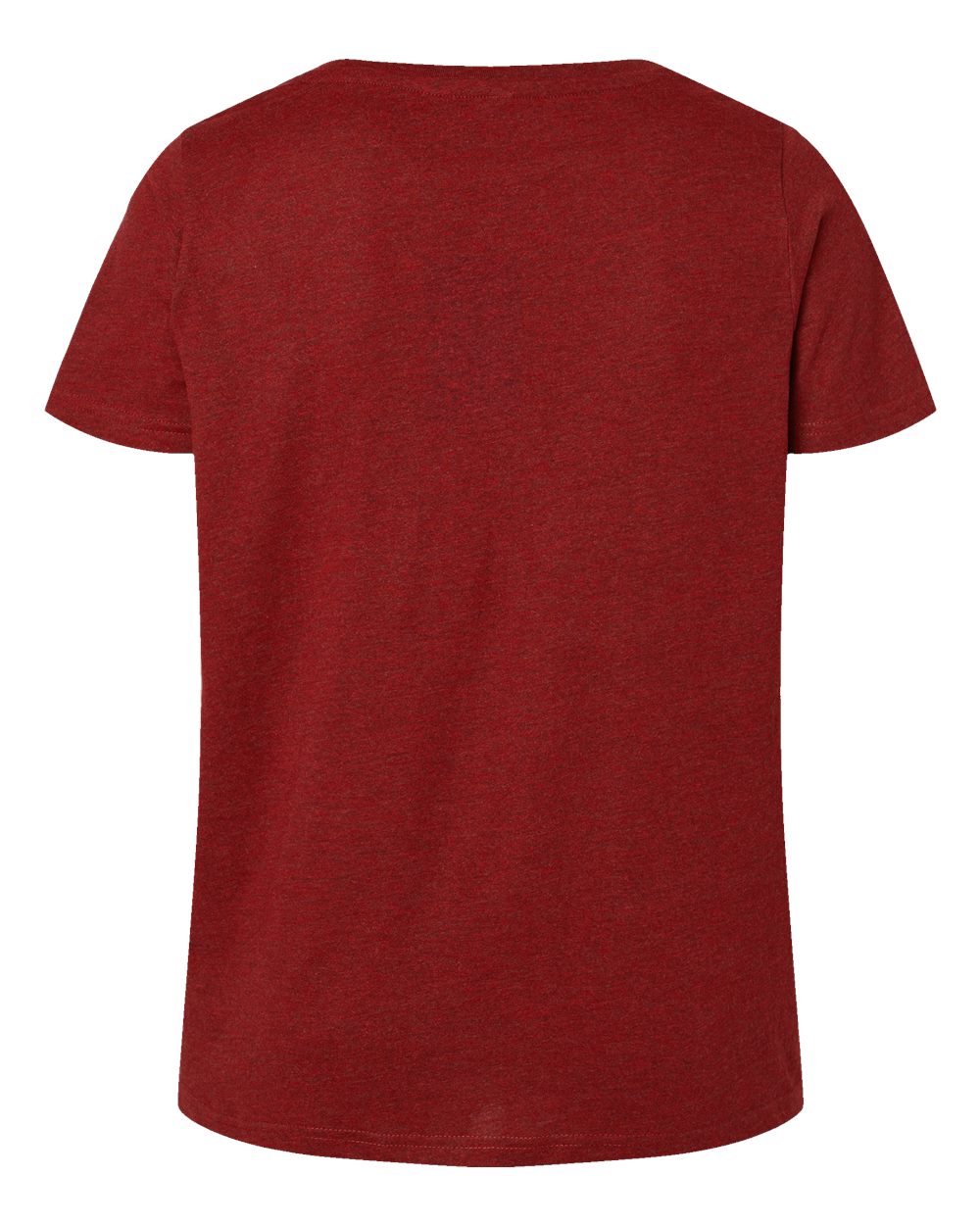 Rear View of Cardinal Blackout Curvy Collection Women's Fine Jersey V-Neck Tee - 3817