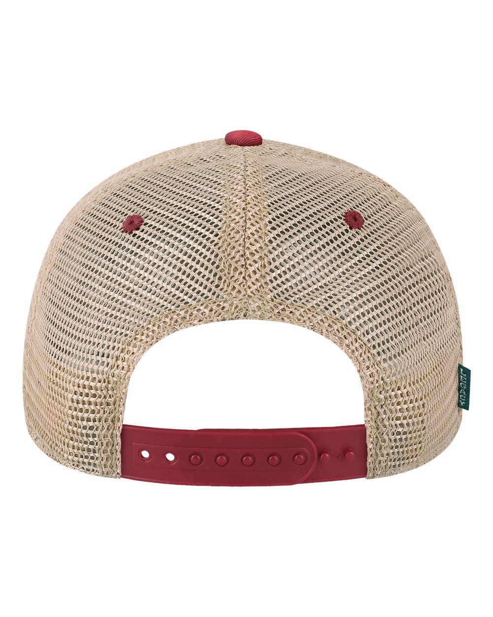 Rear View of Cardinal/ Khaki Old Favorite Trucker Cap - OFA