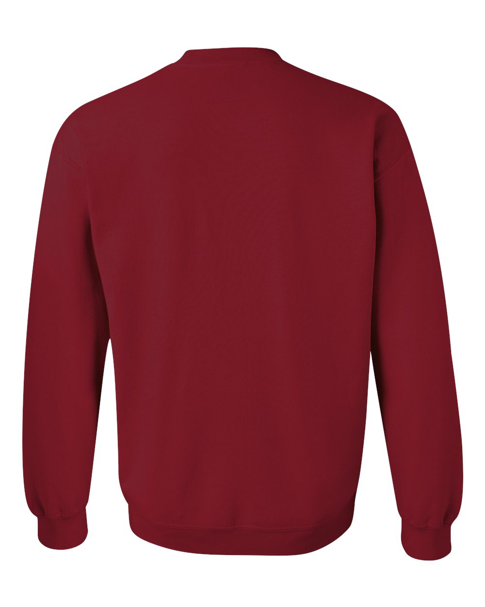 Rear View of Cardinal Red Heavy Blend™ Crewneck Sweatshirt - 18000