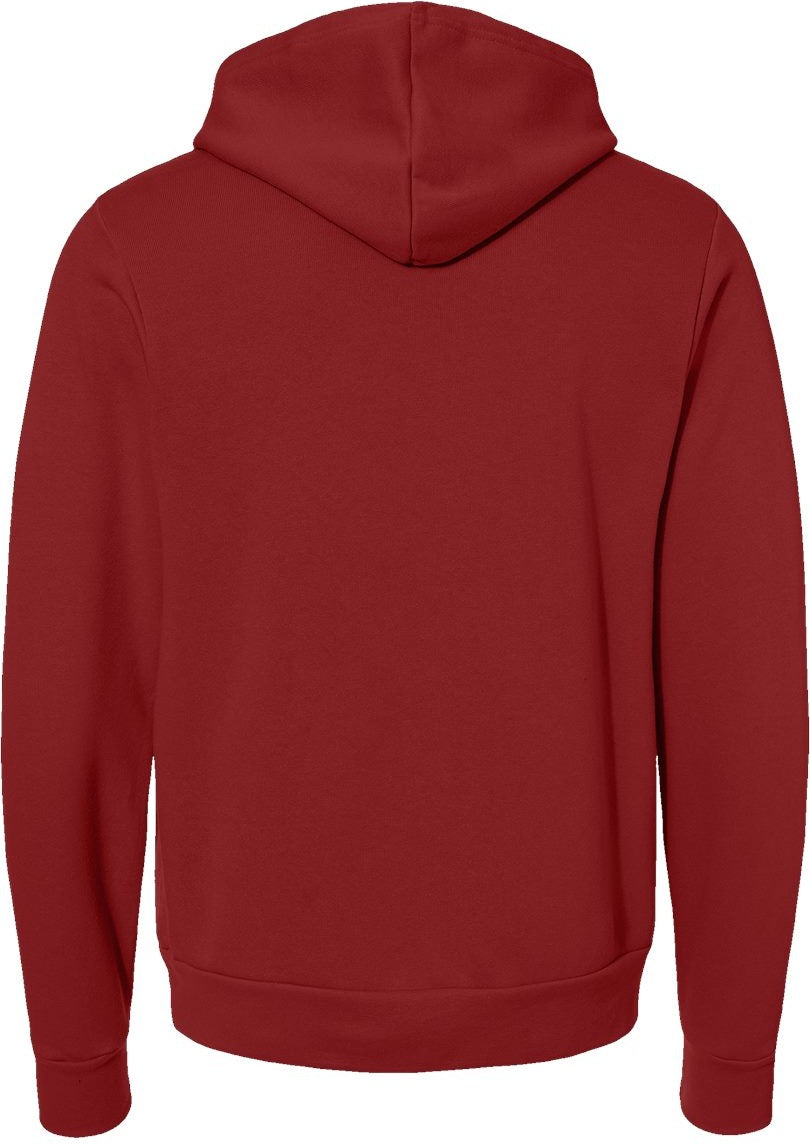 Rear View of Cardinal Sponge Fleece Hoodie - 3719