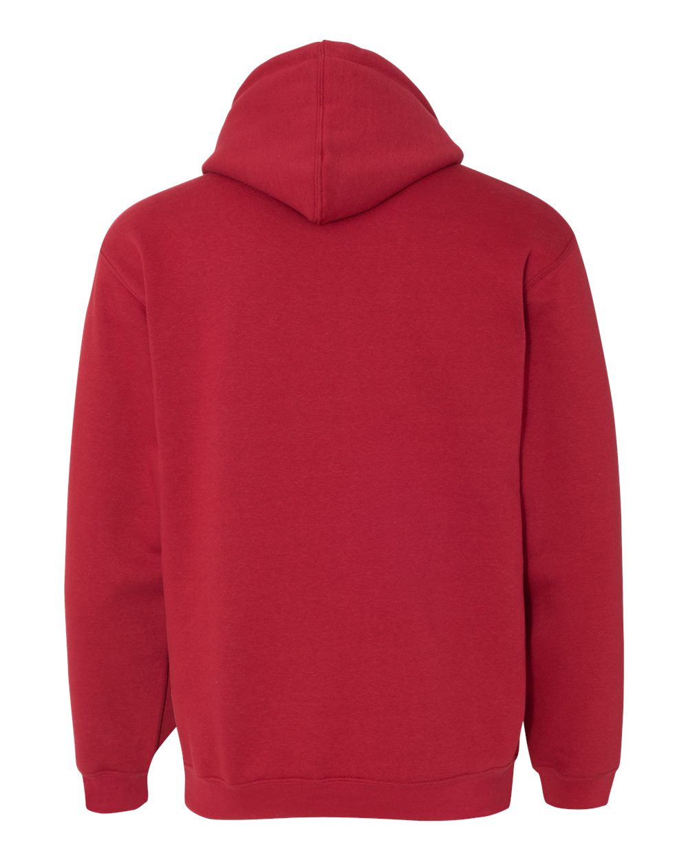 Rear View of Cardinal USA-Made Hooded Sweatshirt - 960