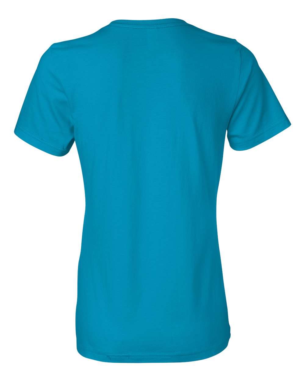 Rear View of Caribbean Blue Softstyle® Women’s Lightweight T-Shirt - 880