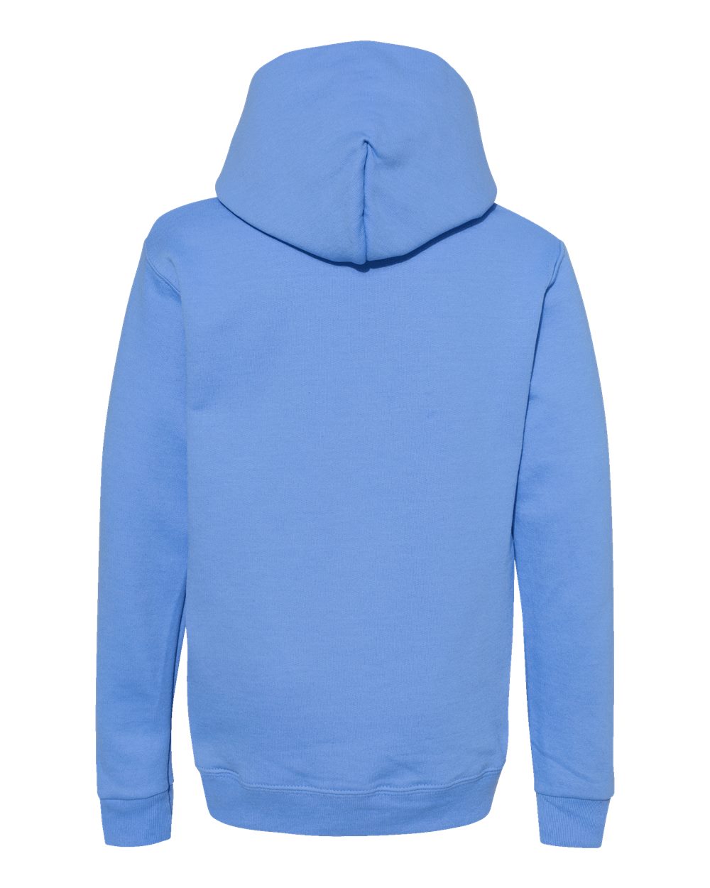 Rear View of Carolina Blue Ecosmart® Youth Hooded Sweatshirt - P473