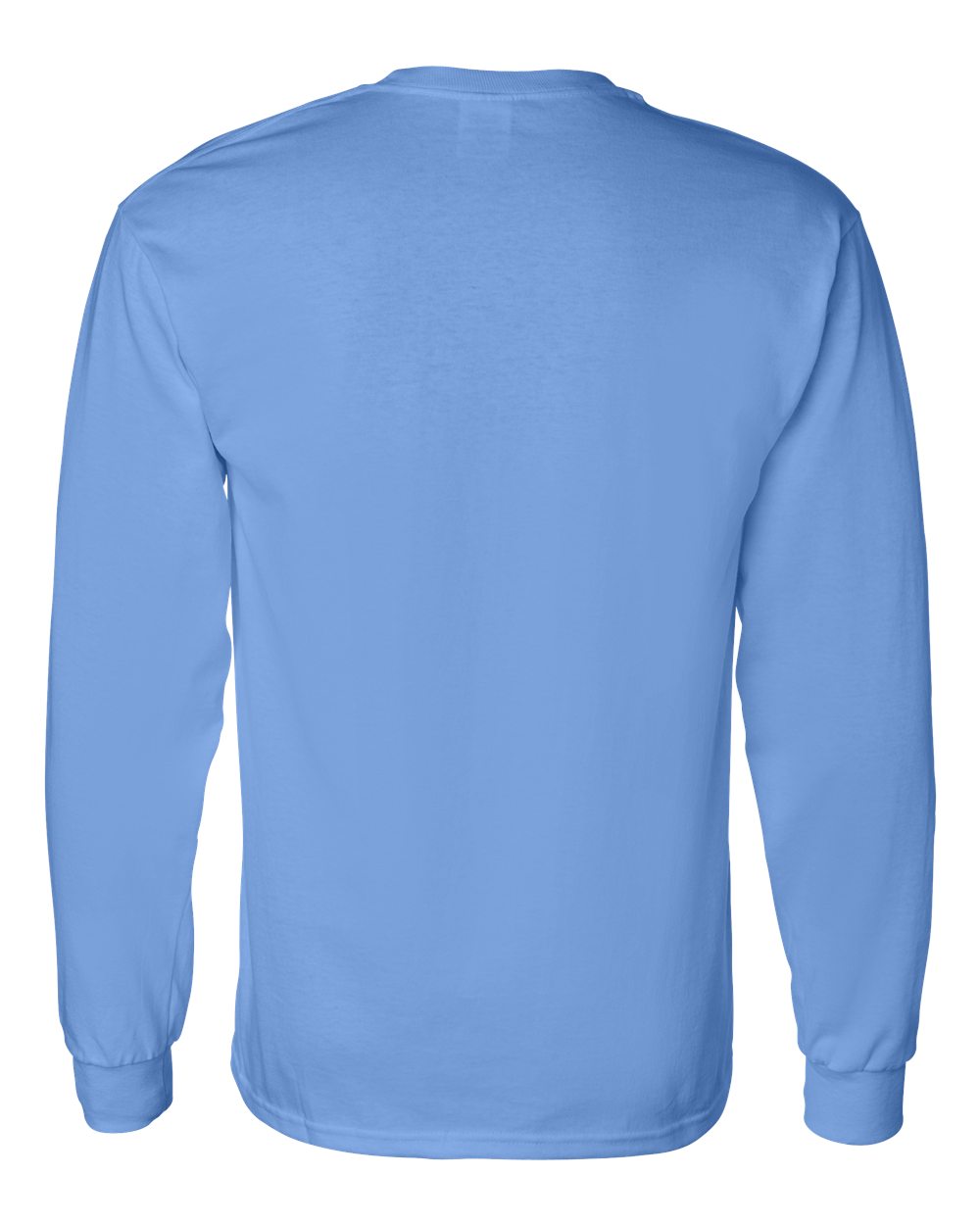 Rear View of Carolina Blue Heavy Cotton™ Long Sleeve T-Shirt - 5400