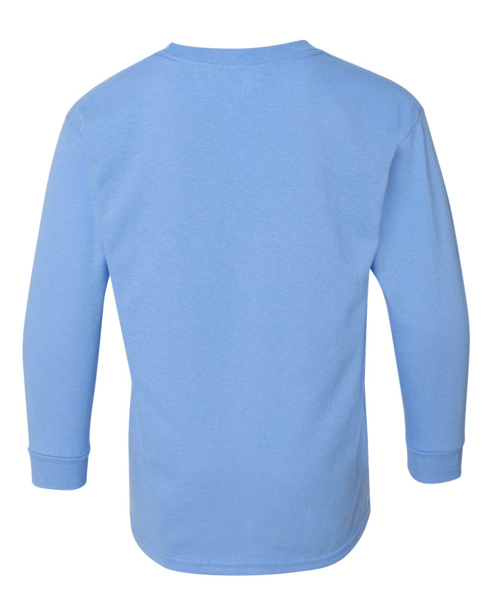 Rear View of Carolina Blue Heavy Cotton™ Youth Long Sleeve T-Shirt - 5400B