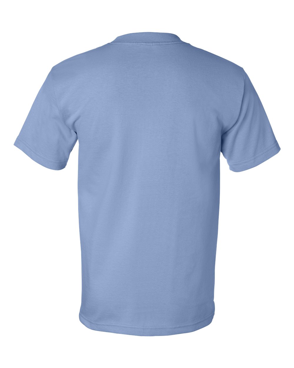 Rear View of Carolina Blue USA-Made Heavyweight T-Shirt - 5100