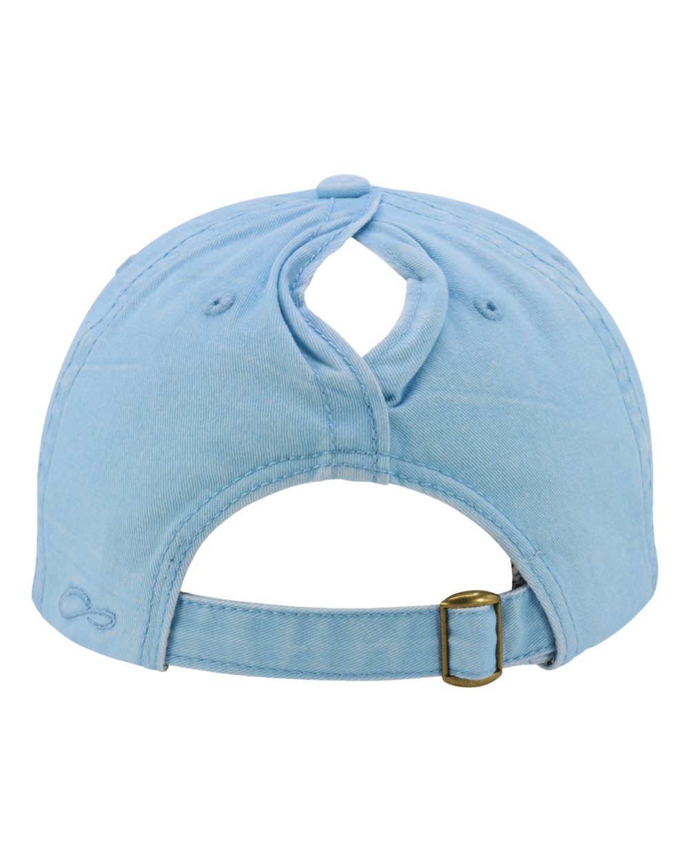 Rear View of Cashmere Blue/ Floral Women's Pigment-Dyed with Fashion Undervisor Cap - CASSIE