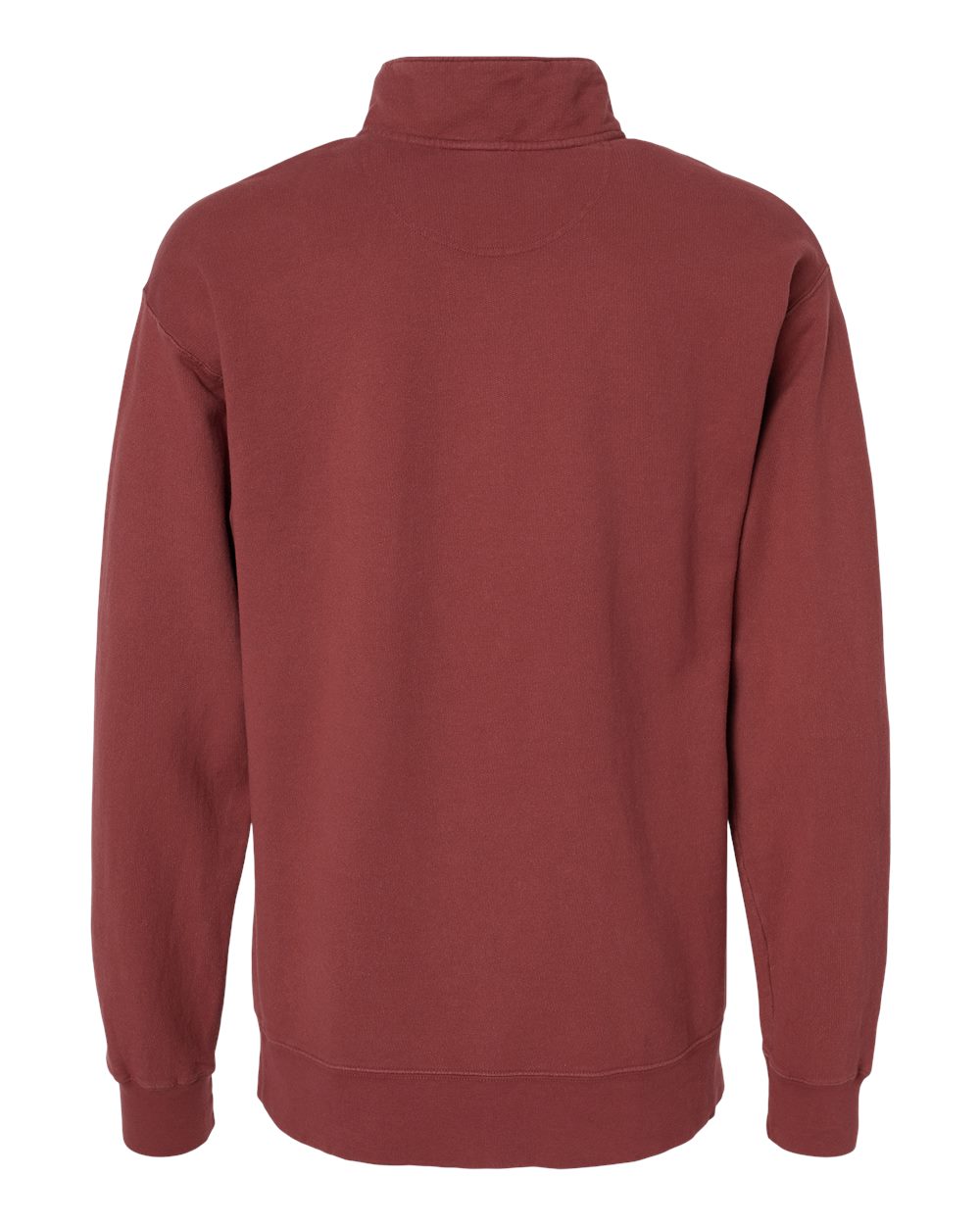 Rear View of Cayenne Garment-Dyed Quarter-Zip Sweatshirt - GDH425
