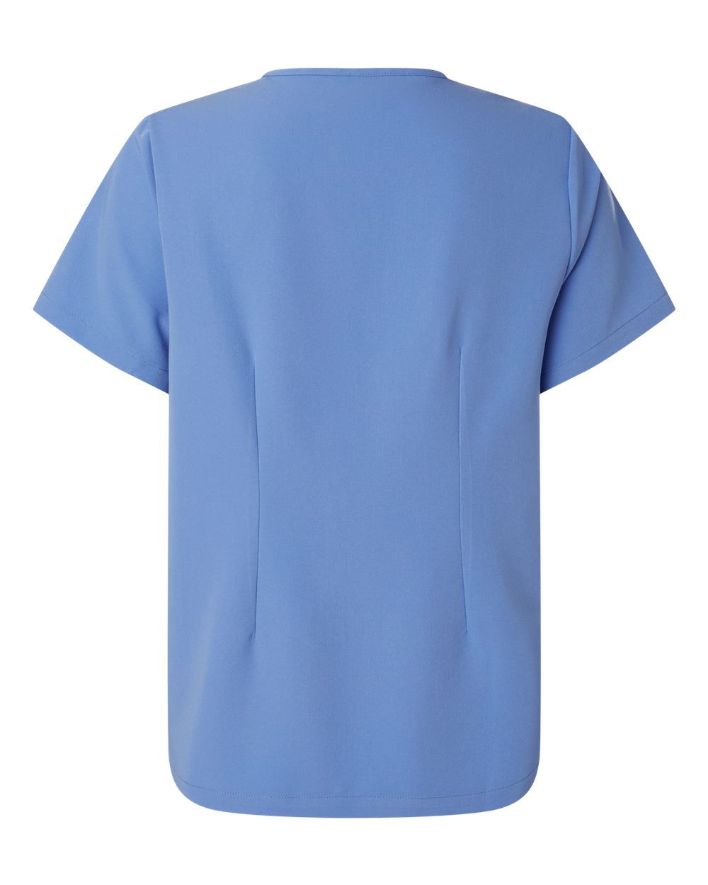 Rear View of Ceil Blue Women's Rhena Essential 1-Pocket Scrub V-Neck Top - W10001