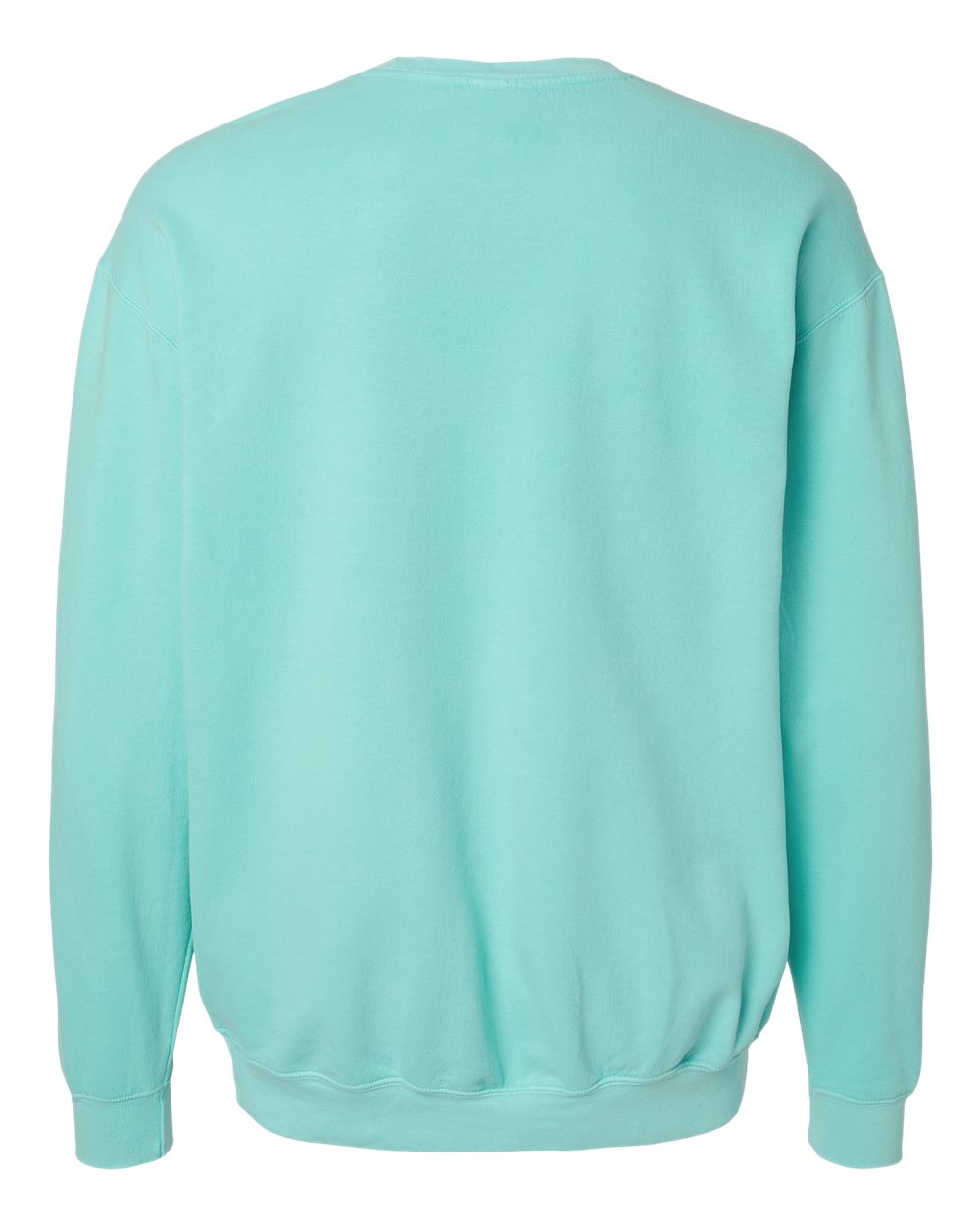 Rear View of Chalky Mint Garment-Dyed Lightweight Fleece Crewneck Sweatshirt - 1466