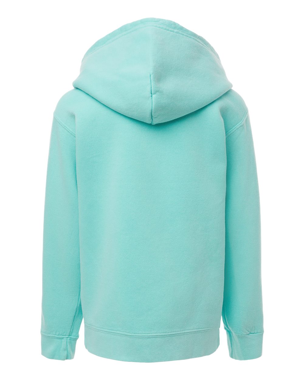 Rear View of Chalky Mint Garment-Dyed Youth Lightweight Fleece Hooded Sweatshirt - 1467Y