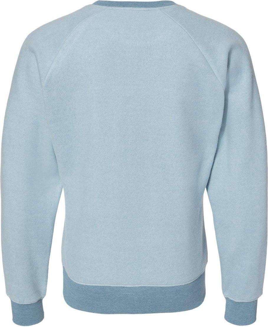 Rear View of Chambray Heather Flip Side Fleece Crewneck Sweatshirt - 8710