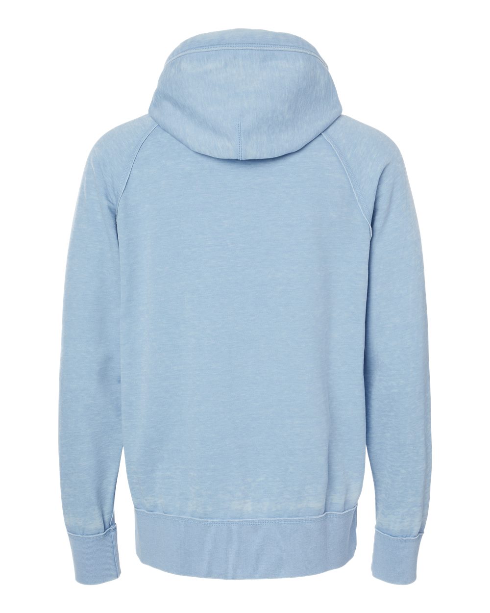 Rear View of Chambray Vintage Zen Fleece Hooded Sweatshirt - 8915