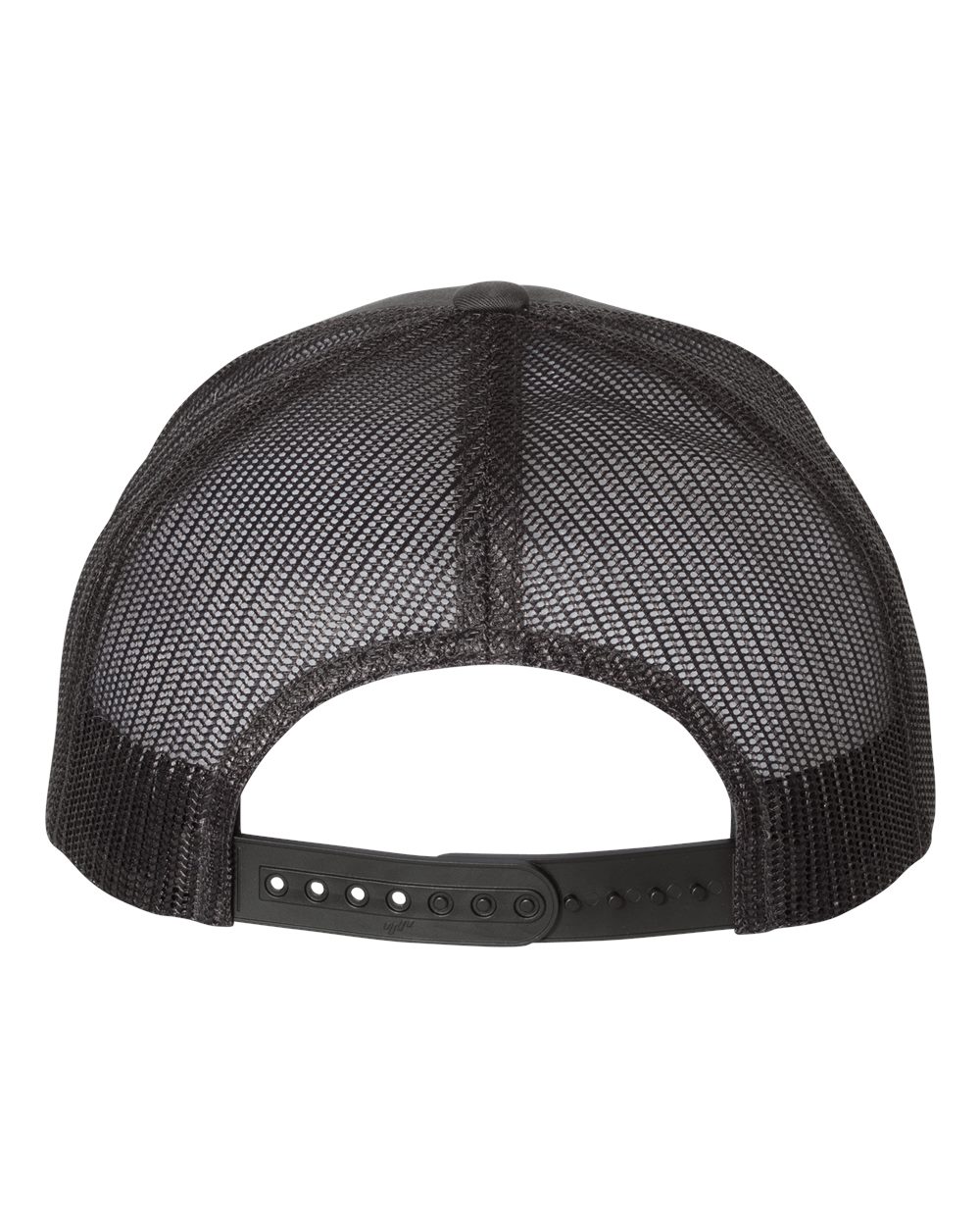 Rear View of Charcoal/ Black Retro Trucker Cap - 6606