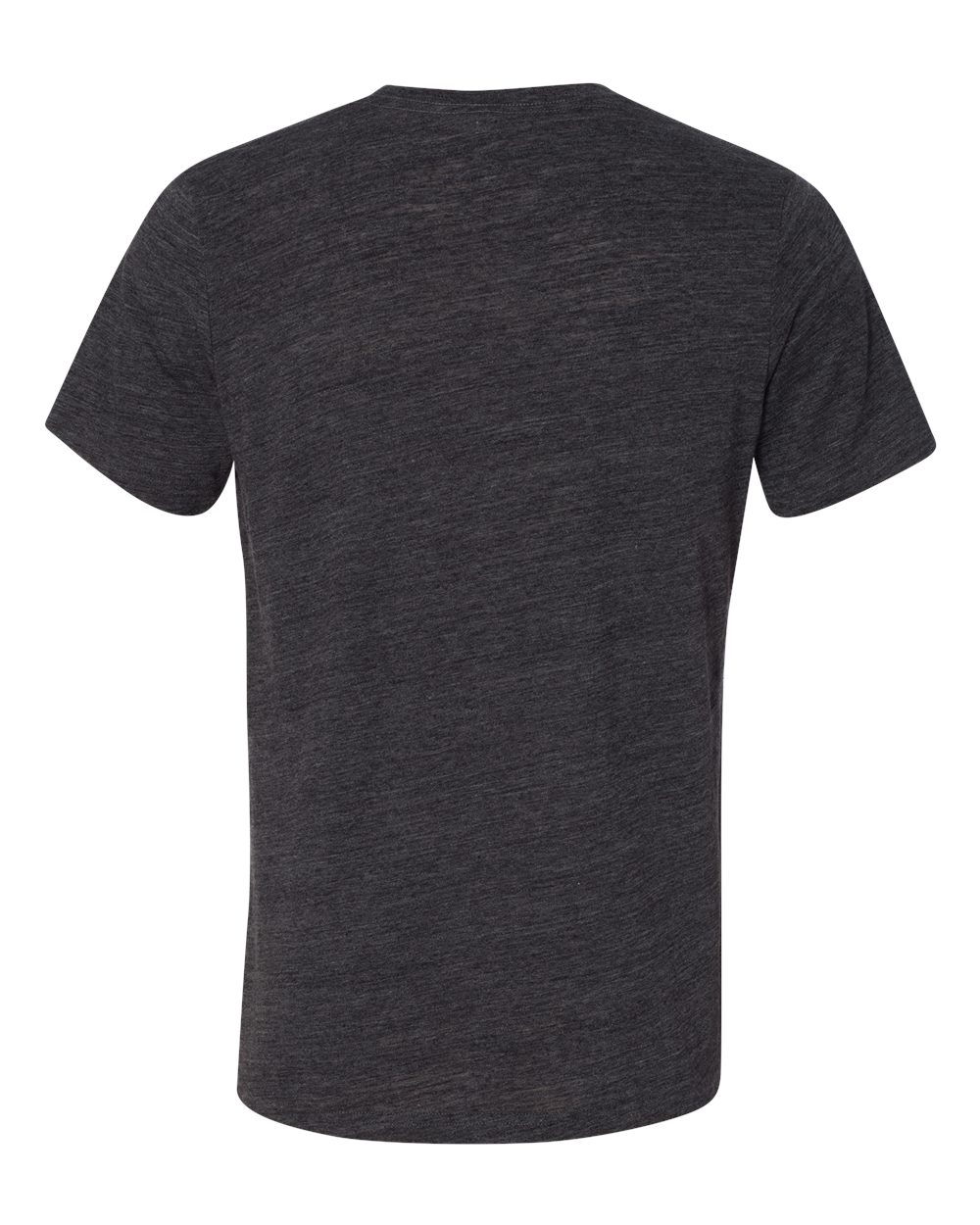 Rear View of Charcoal Black Slub Texture Tee - 3650