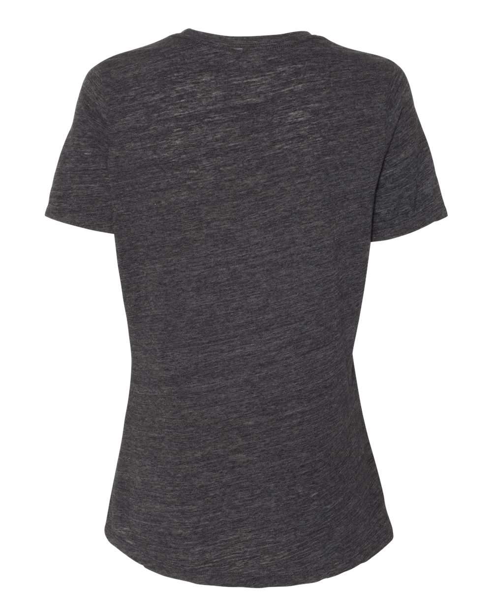 Rear View of Charcoal Black Slub Women’s Relaxed Fit Vintage Slub Tee - 6416