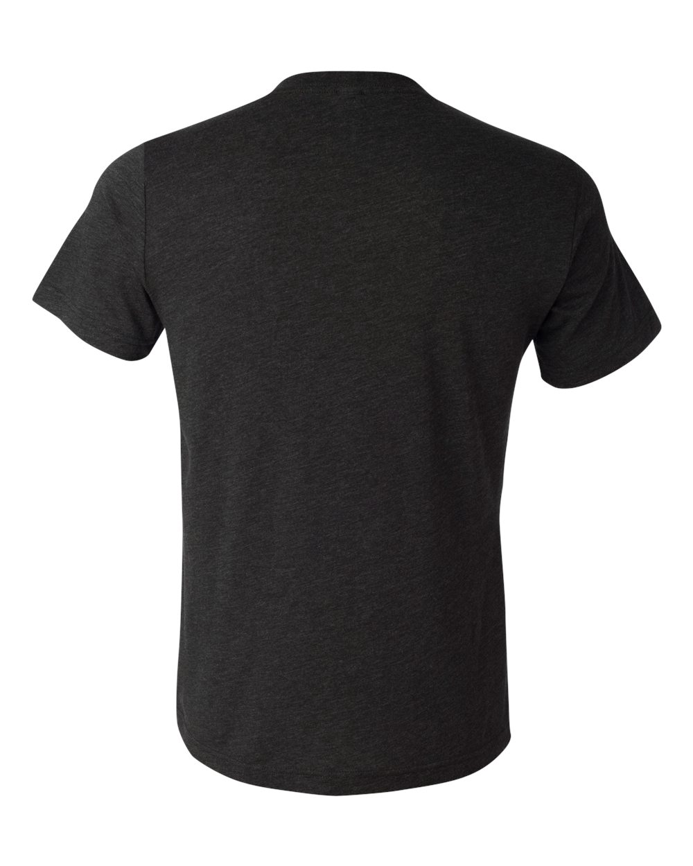 Rear View of Charcoal Black Triblend Triblend V-Neck Short Sleeve Tee - 3415