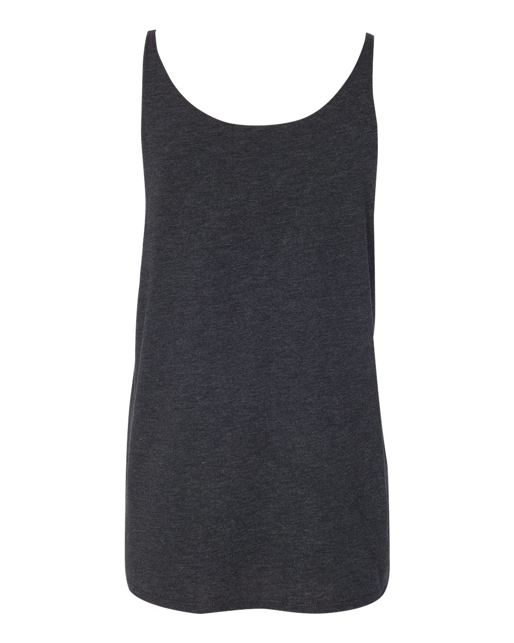 Rear View of Charcoal Black Triblend Women's Slouchy Tank - 8838