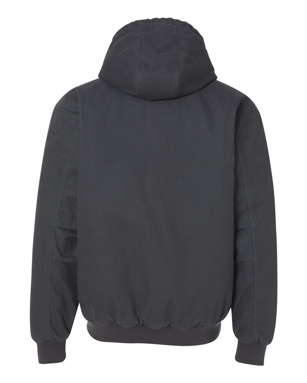 Rear View of Charcoal Cheyenne Boulder Cloth™ Hooded Jacket with Tricot Quilt Lining - 5020