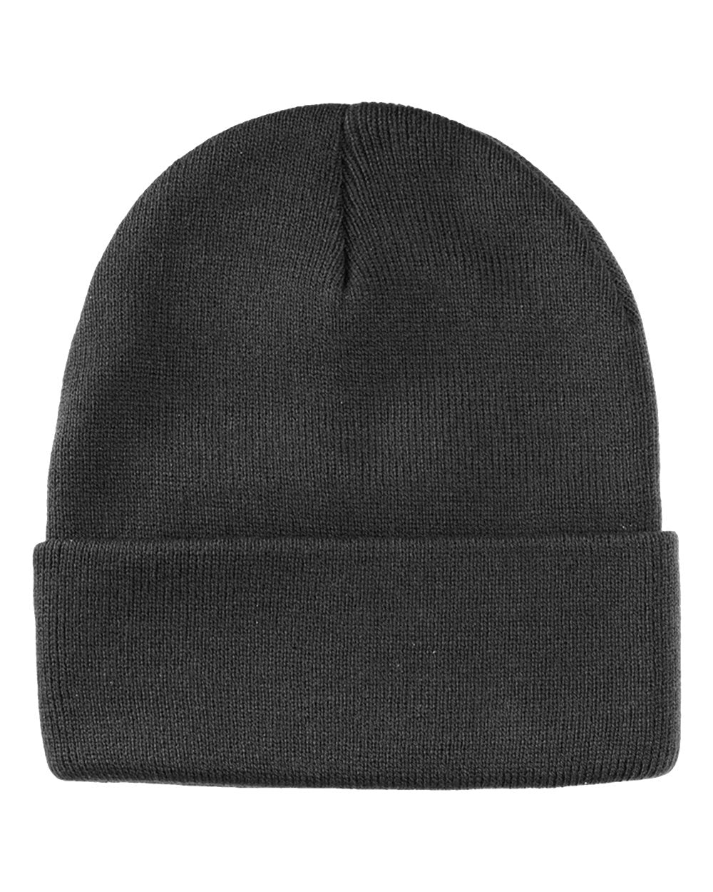 Front View of Charcoal Coleman Cuffed Beanie - 3523