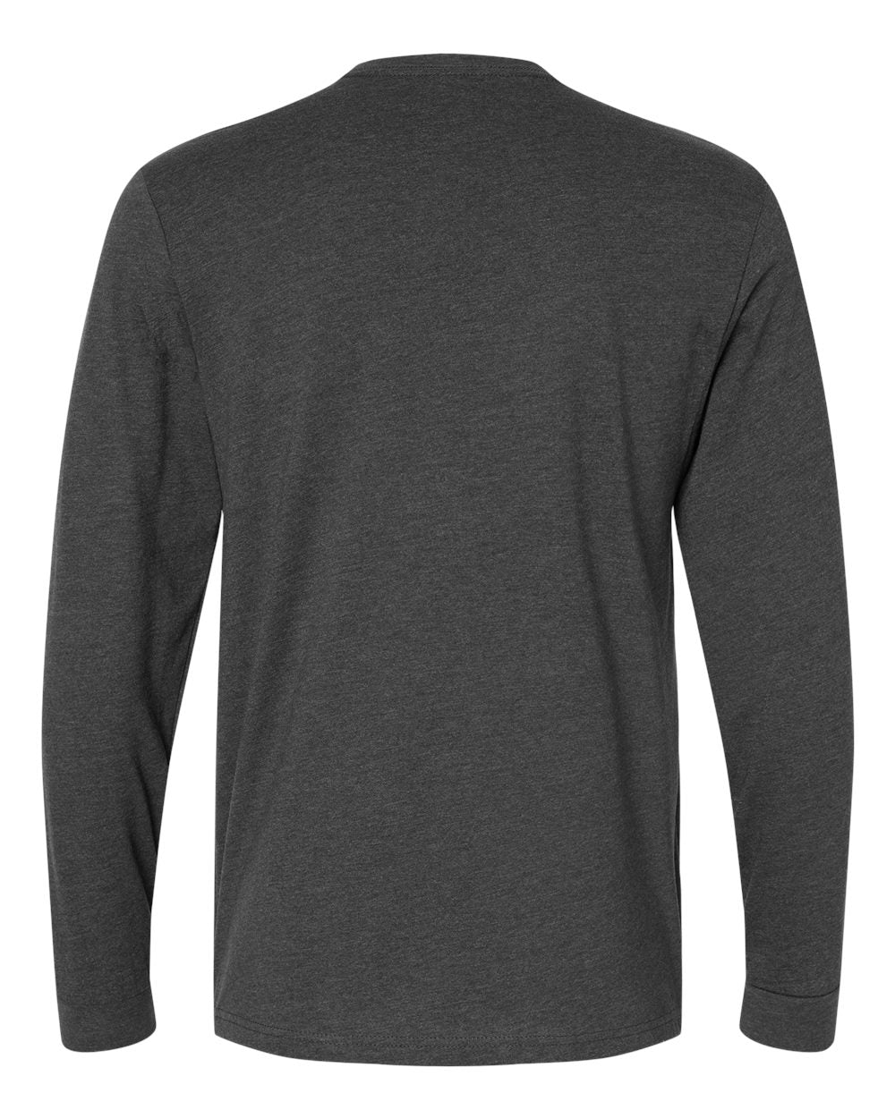 Rear View of Charcoal CVC Long Sleeve T-Shirt - 6211