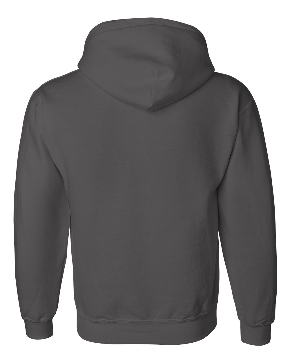Rear View of Charcoal DryBlend® Hooded Sweatshirt - 12500