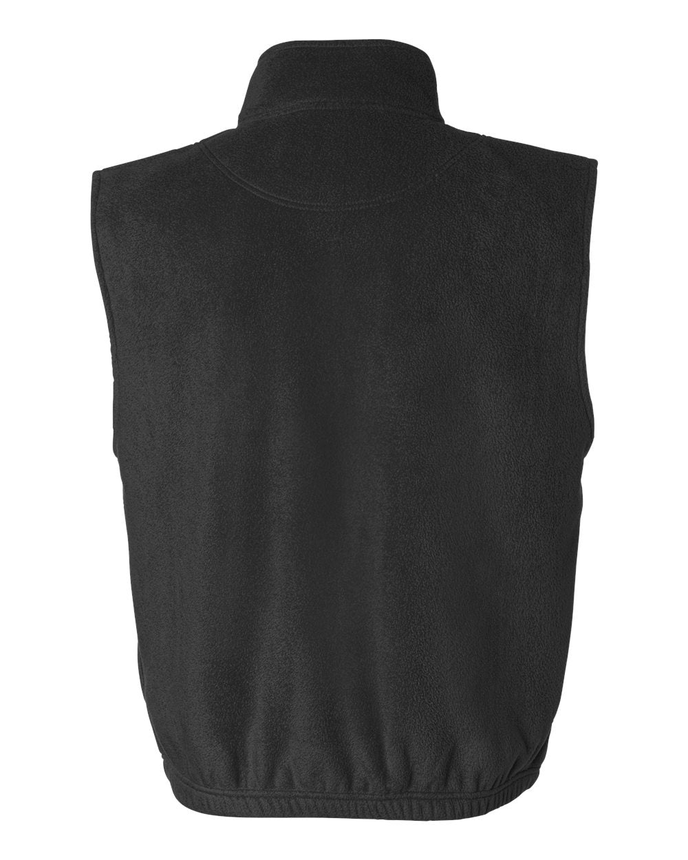 Rear View of Charcoal Fleece Full-Zip Vest - 3010