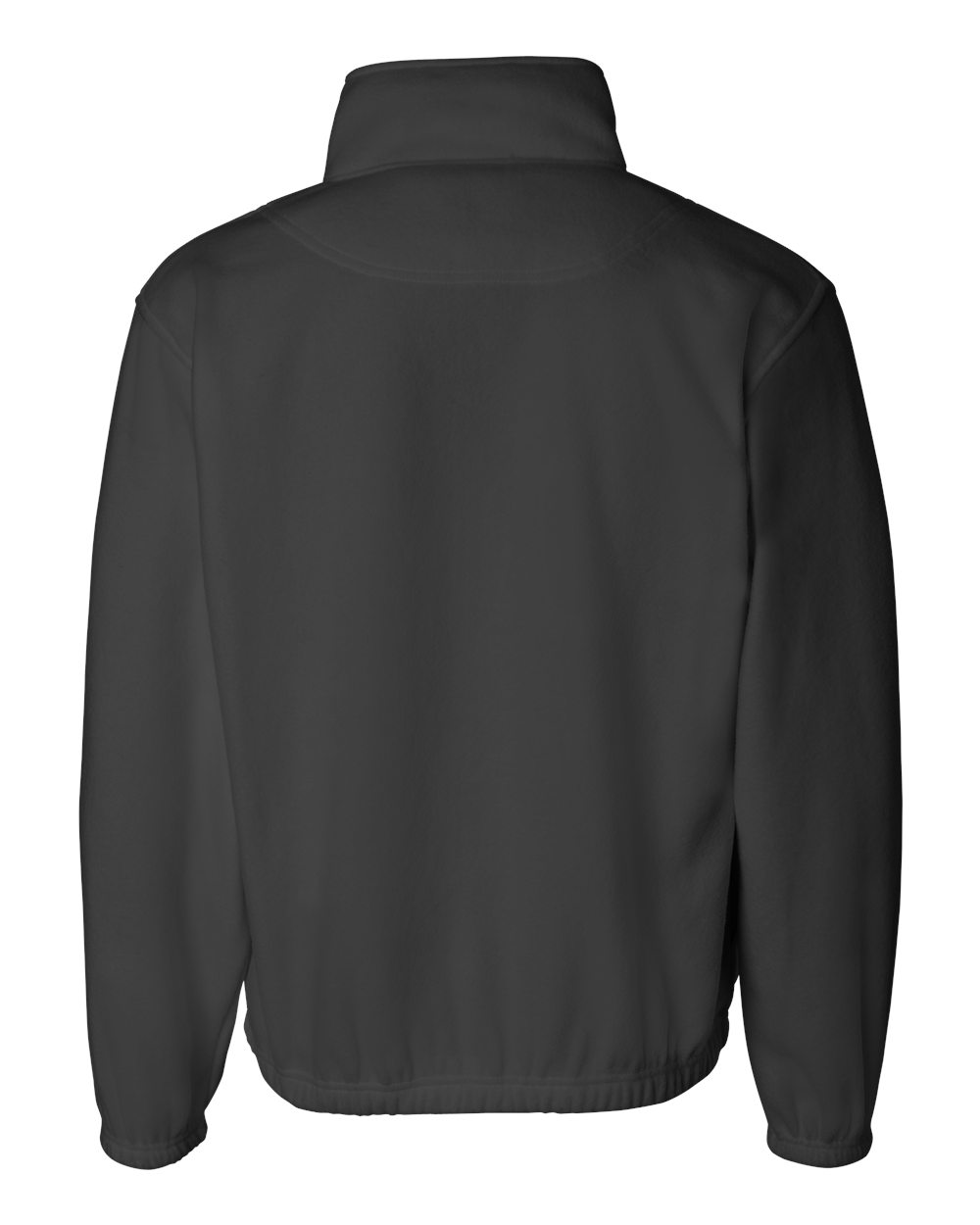 Rear View of Charcoal Fleece Quarter-Zip Pullover - 3051