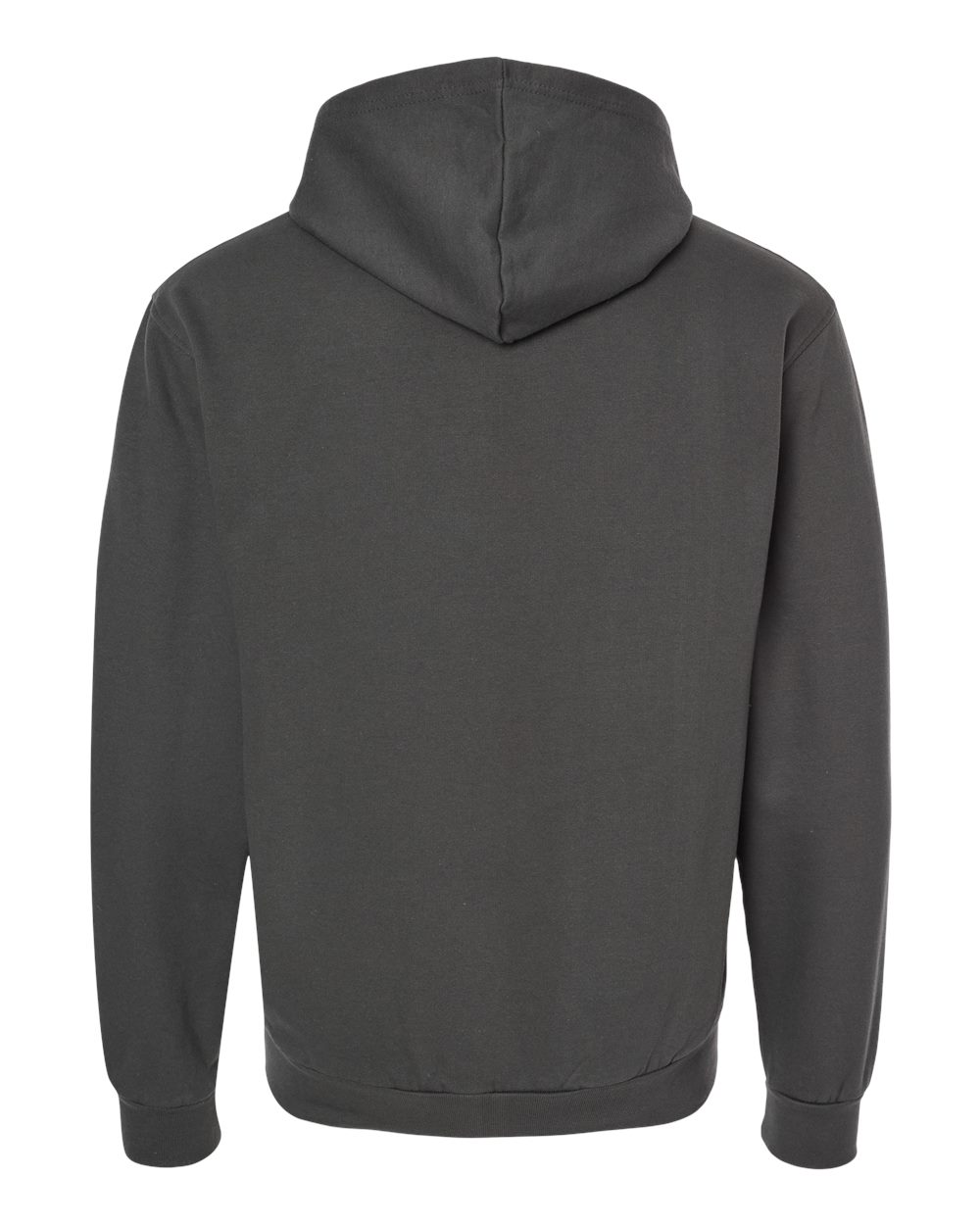 Rear View of Charcoal Full-Zip Hooded Sweatshirt - 331