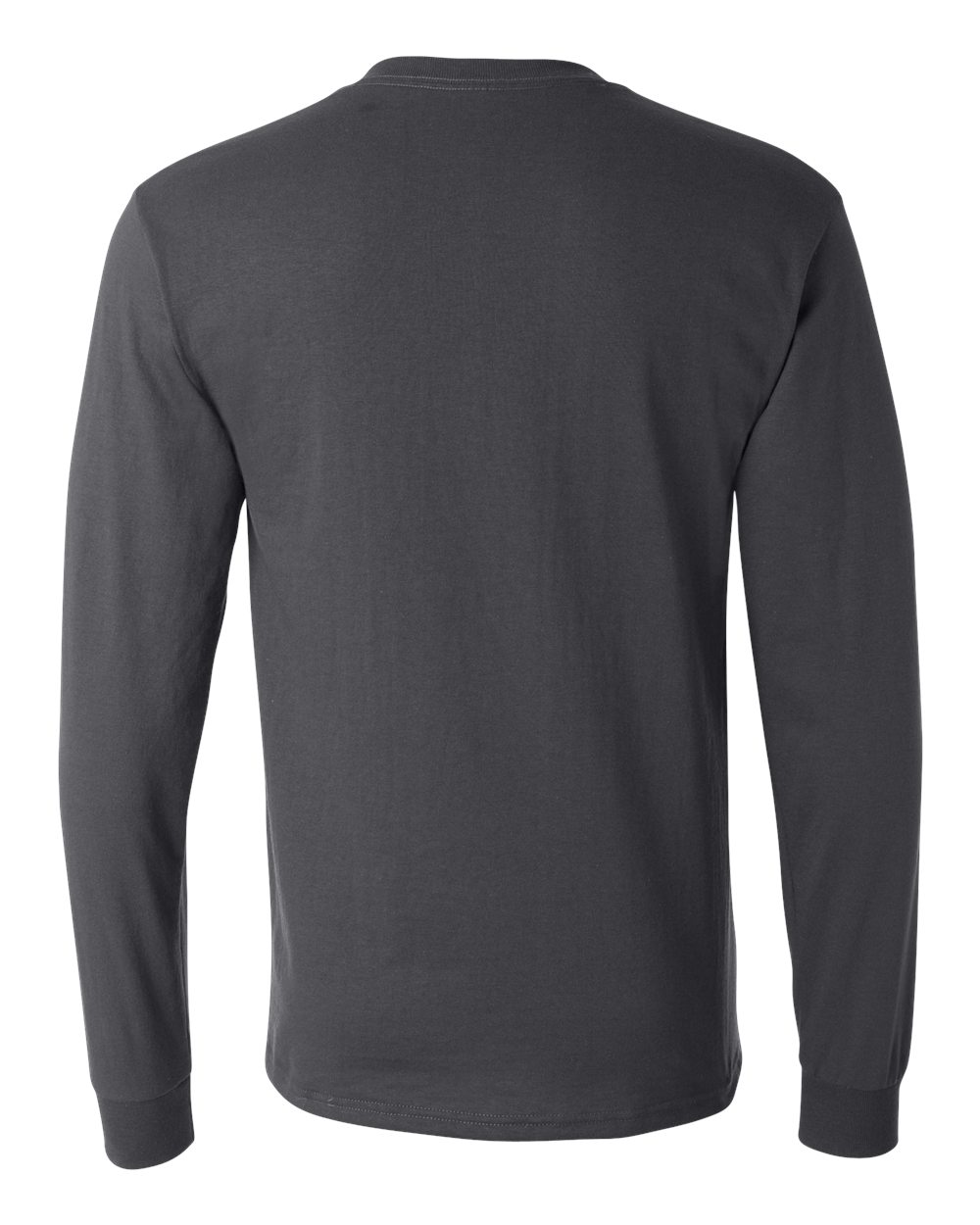 Rear View of Charcoal Grey Dri-Power® Long Sleeve 50/50 T-Shirt - 29LSR