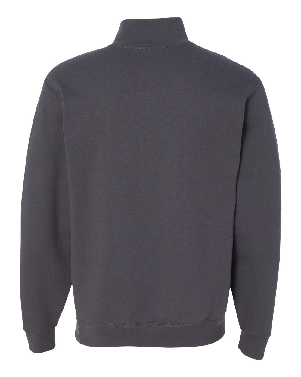 Rear View of Charcoal Grey Nublend® Cadet Collar Quarter-Zip Sweatshirt - 995MR