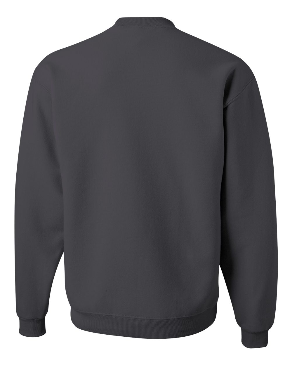 Rear View of Charcoal Grey NuBlend® Crewneck Sweatshirt - 562MR