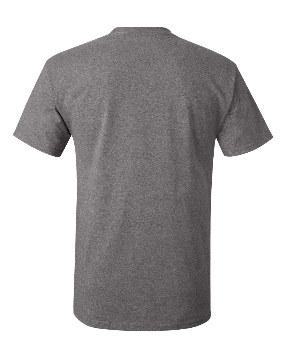 Rear View of Charcoal Heather Authentic T-Shirt - 5250