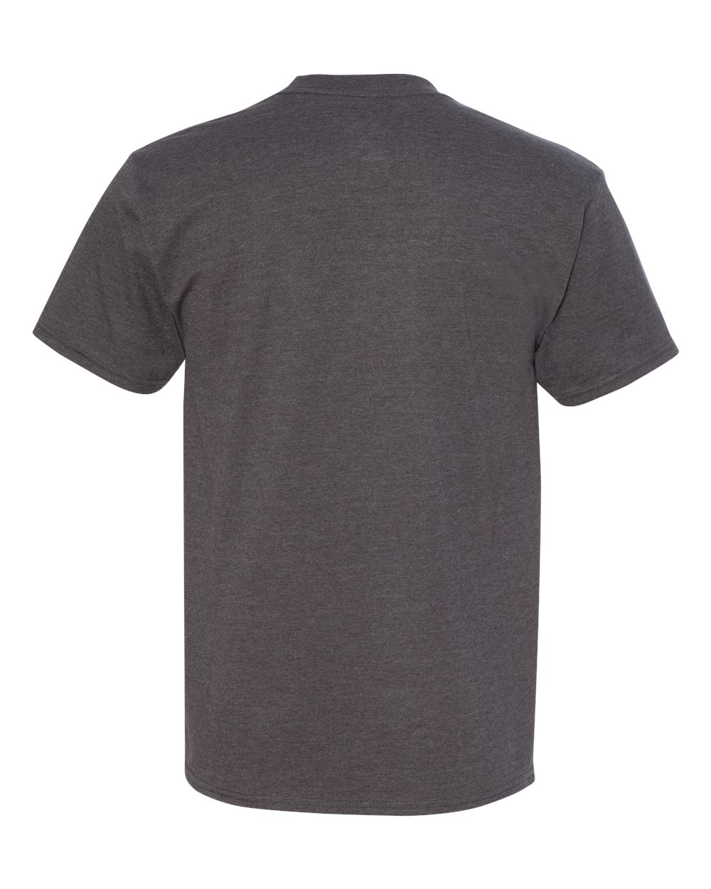 Rear View of Charcoal Heather Beefy-T® Tall T-Shirt - 518T