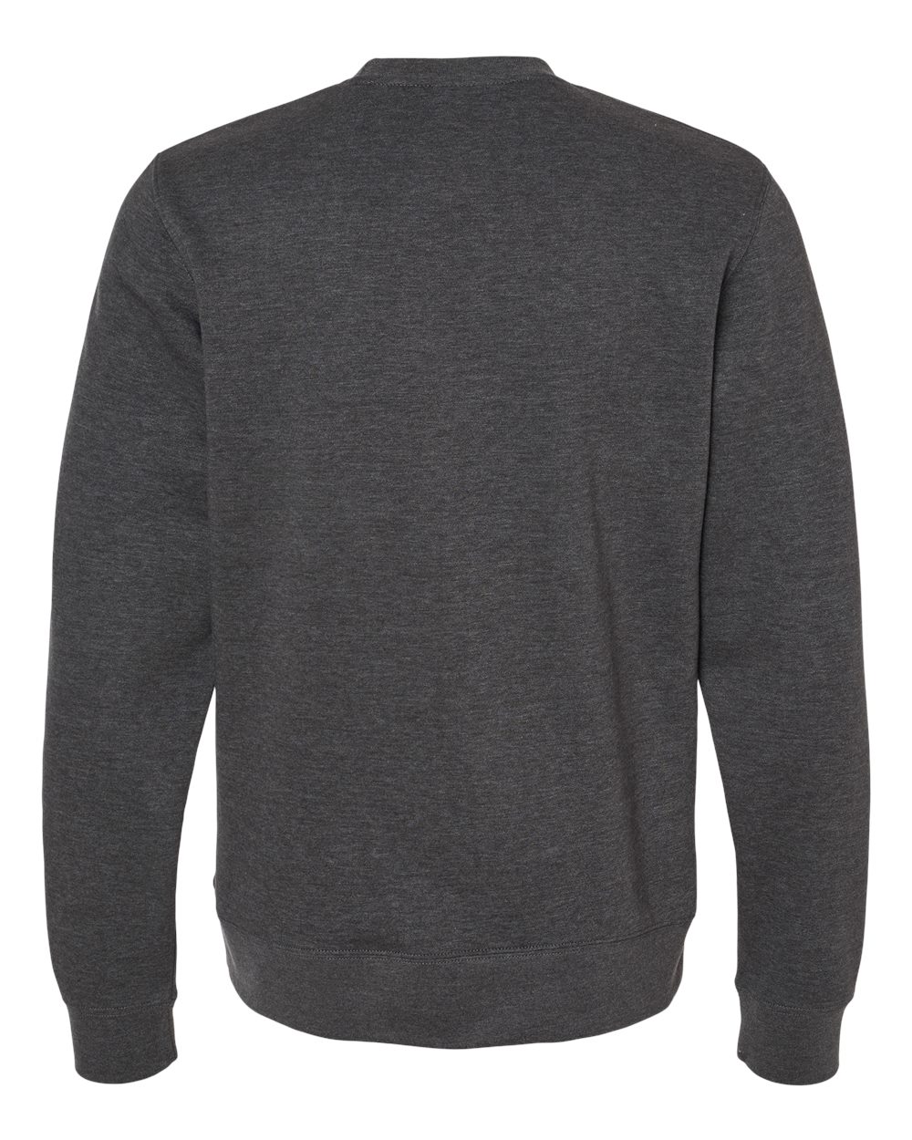 Rear View of Charcoal Heather BTB Fleece Crewneck Sweatshirt - 8721