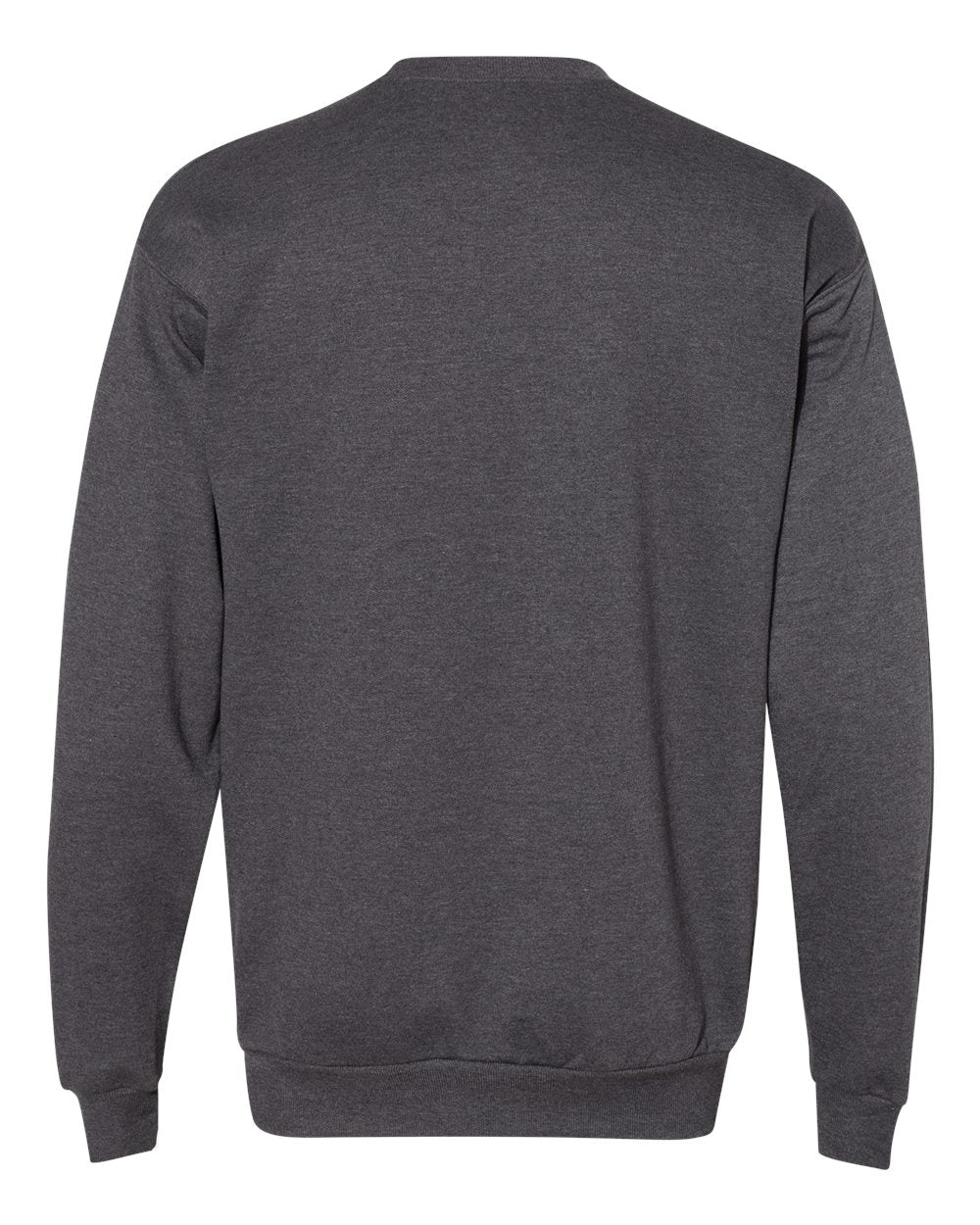 Rear View of Charcoal Heather Ecosmart® Crewneck Sweatshirt - P160